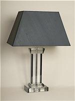 ALEXANDERS 31CM BLACK CHICAGO CRYSTAL OBLONG LAMP
